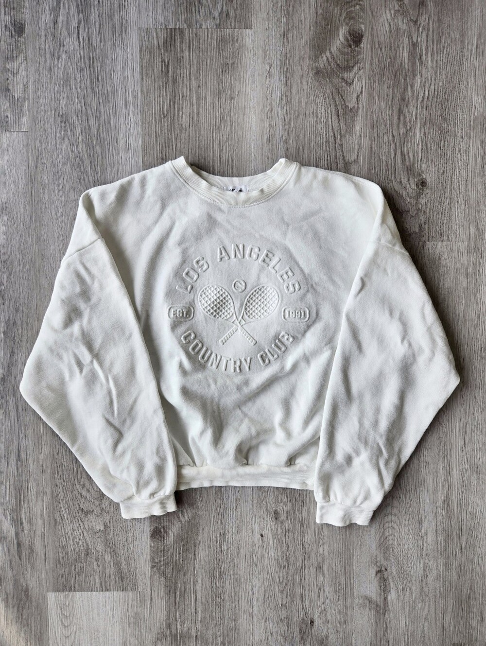 GARAGE White Tennis Crewneck Sweatshirt with Pockets